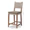 Baxton Studio Heyna MidCentury Transitional Grey Woven Rope Mahogany Counter Stool 212-12809-ZORO - alternate 4
